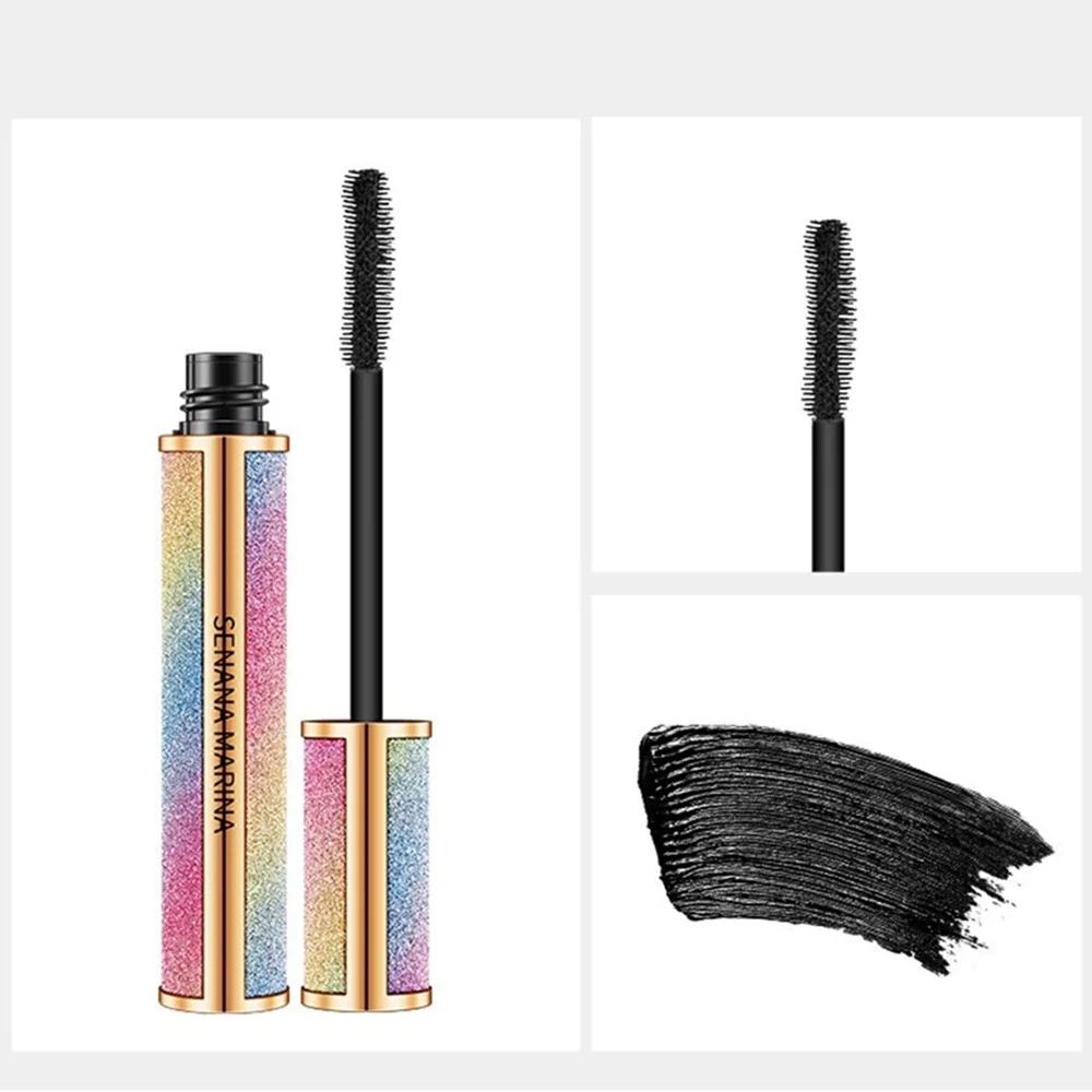 Eyeliner Mascara Bright Starry Slender Mascara Thick Eyebrow Curling Waterproof Long Durable Not Easy To Bloom Silk Fibre