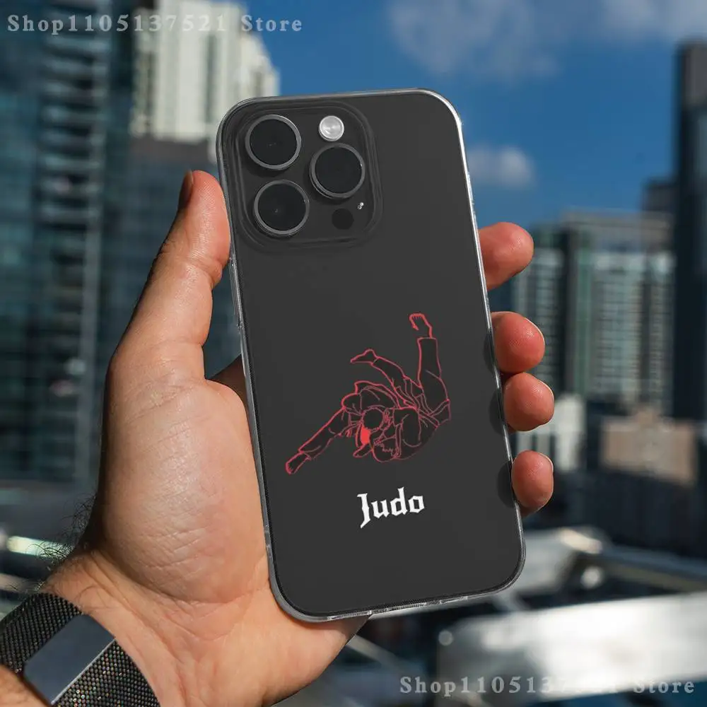 Capa de telefone japonesa para artes marciais, judô, para iphone 17,16,15,14,13,12,11 pro, max, plus, x,xs,xr, se4, e mini capa macia transparente