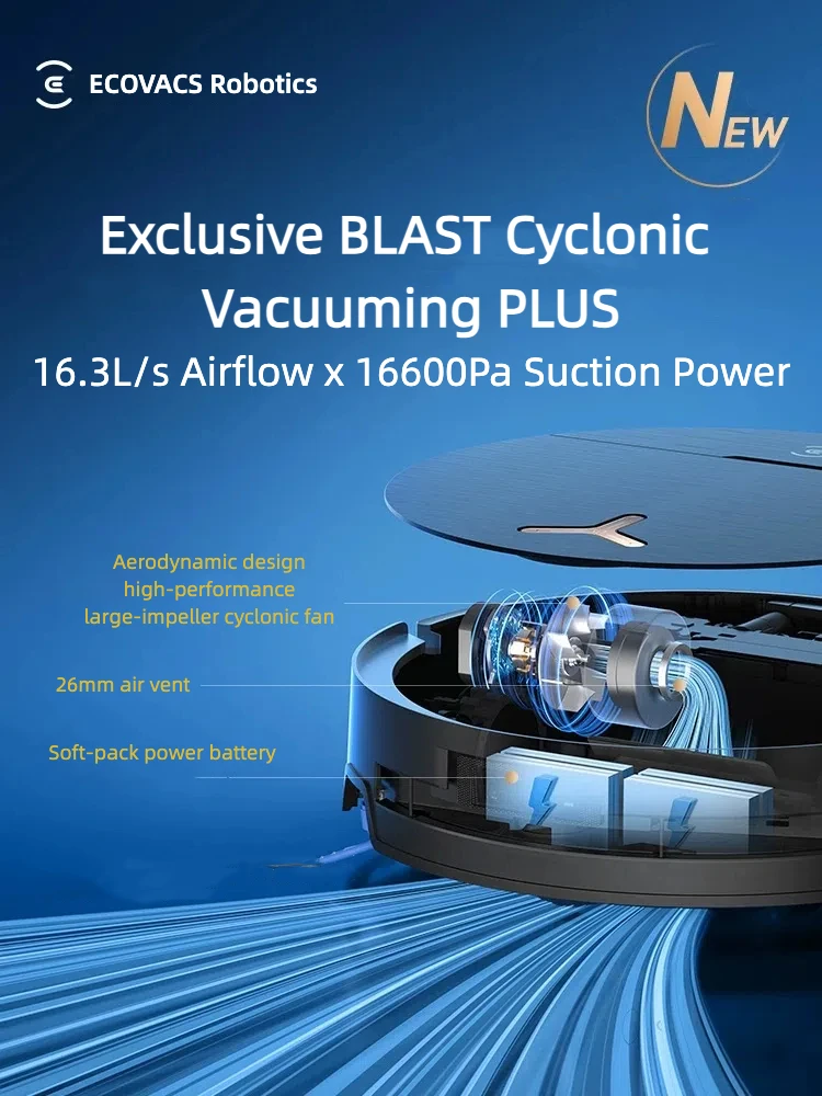 Robot Vacuum with Mop 16600Pa Suction OZMO Roller Mop Smart Home Automatic Cleaner for Hotels