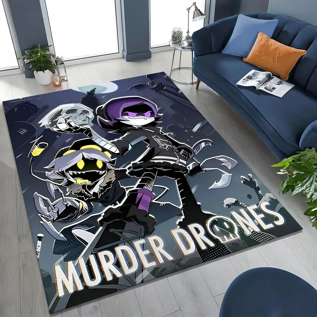 Cartoon Murder Drones Uzi Robot Art Rug for Bedroom Living Room Sofa Home Doormat Decor,Large Kids Play Non-slip Floor Mat - view 4