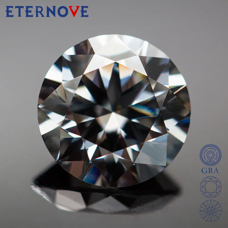 

Jewelry Moissanite Lab Diamonds Gray color Round cut 5.0-11.0mm Pass Diamond Tester Factory Direct Sales GRA Certificate