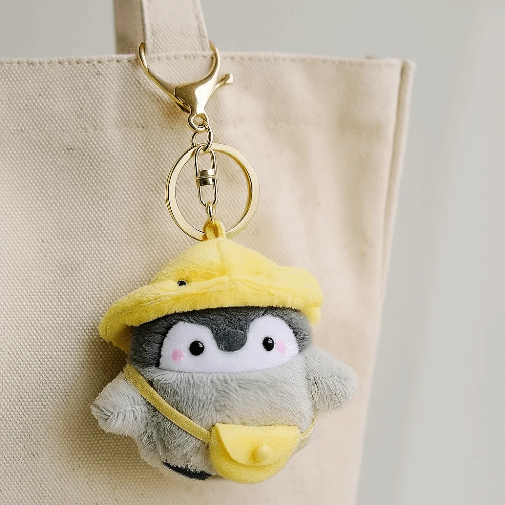 PP algodón pingüino muñeca bolsa colgante colección cómodo pingüino llavero de felpa colgante esponjoso llavero de pingüino de peluche