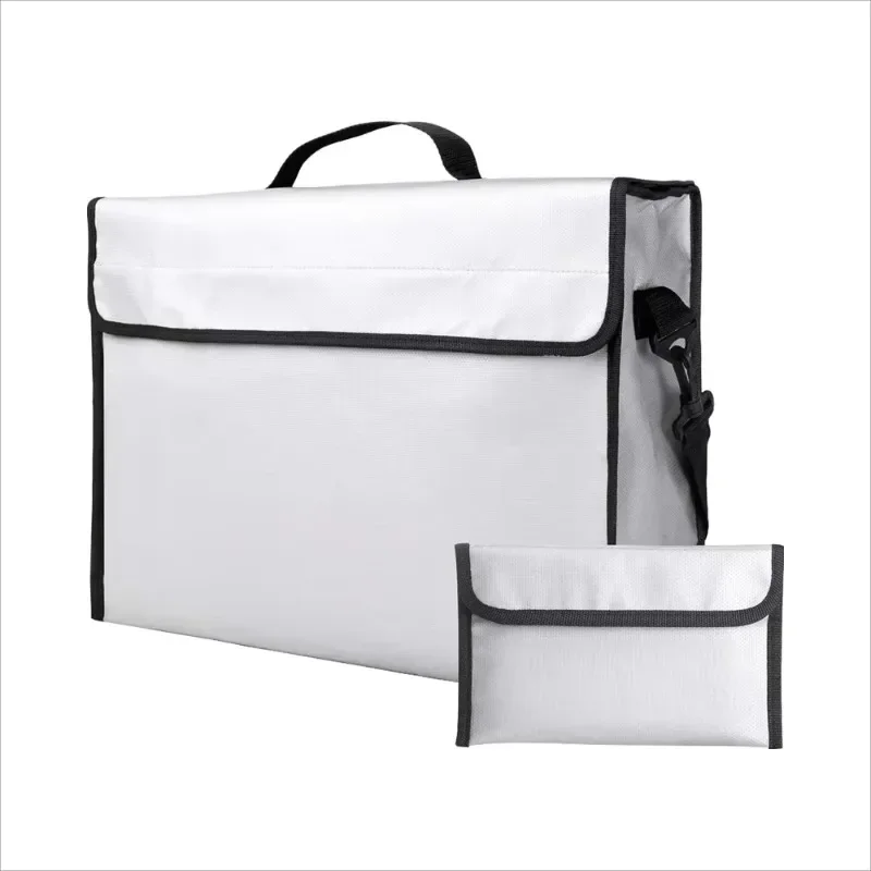 Fire-resistant bag, large waterproof bag (15X12X5 inches), safety bag with silicone coating and zipper