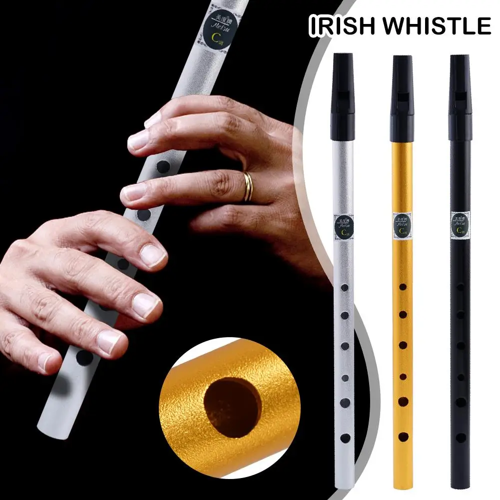 

6 Hole Flute C/D Key Metal Flute Instrument Irish Whistle Ireland Tin Penny Whistle Woodwind Musical Beginners Accessories