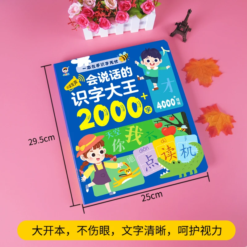 Libros de Audio de 1280 palabras para aprender chino, Material de enseñanza de primer grado, libro de imágenes de caracteres chinos, 3-6 años