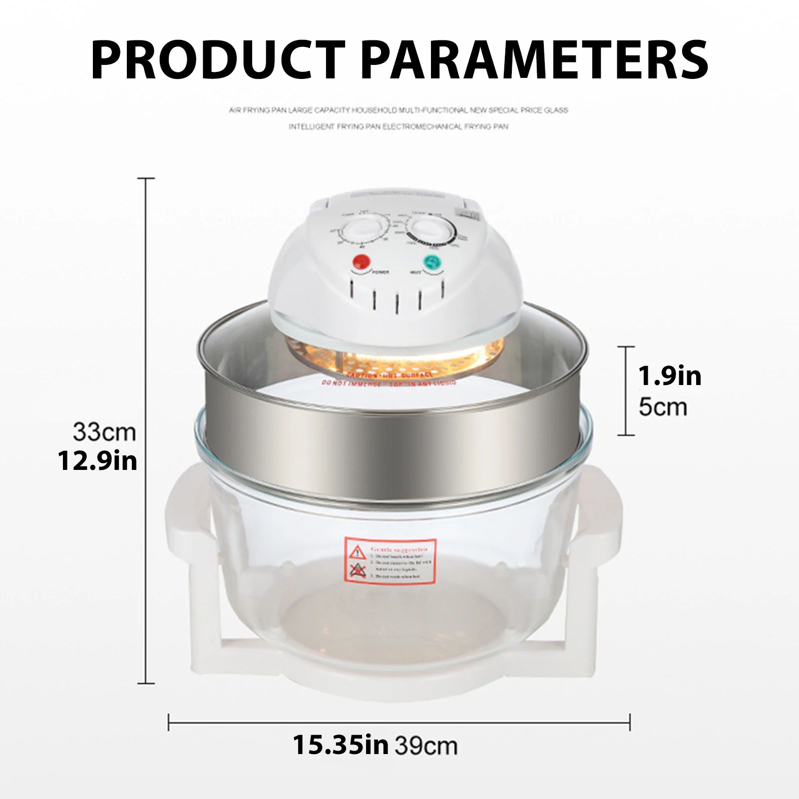 12L/17L Air Fryer Oil-free Electric Fryers Visible Household Automatic Oven Deep Fryer Multifunctional Cooker French Fries Pan