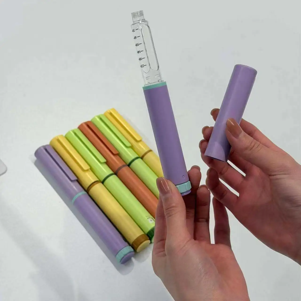 Precision 60U Peptide Pen Colorful Reusable Weight Loss Injection Pen Set 3ml Cartridge 31G 6mm Needle Home Care