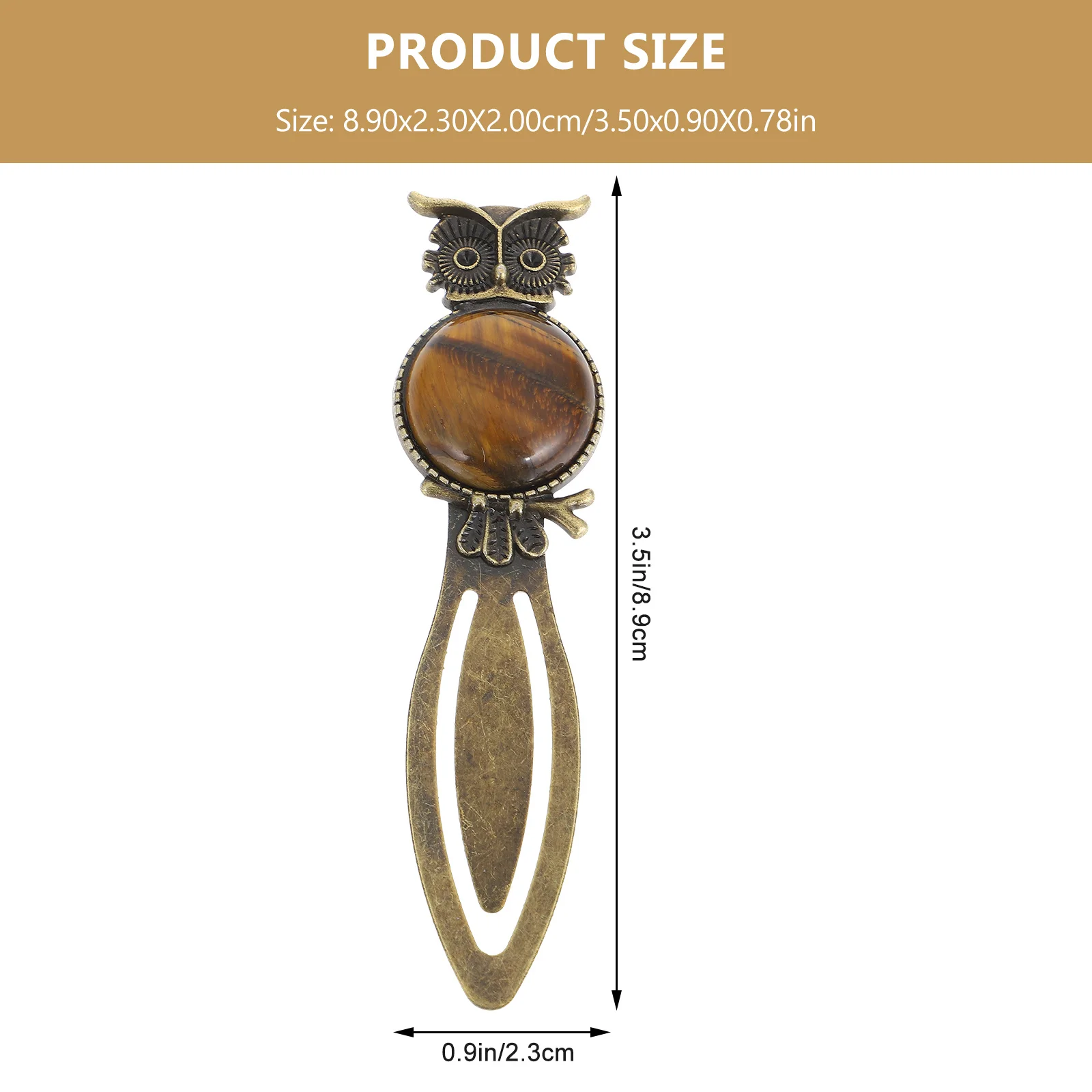 Retro Owl Book-Mark Zinc Alloy Metal Bookmark Natural Stone Decor Student Gift Office Home Library Wear