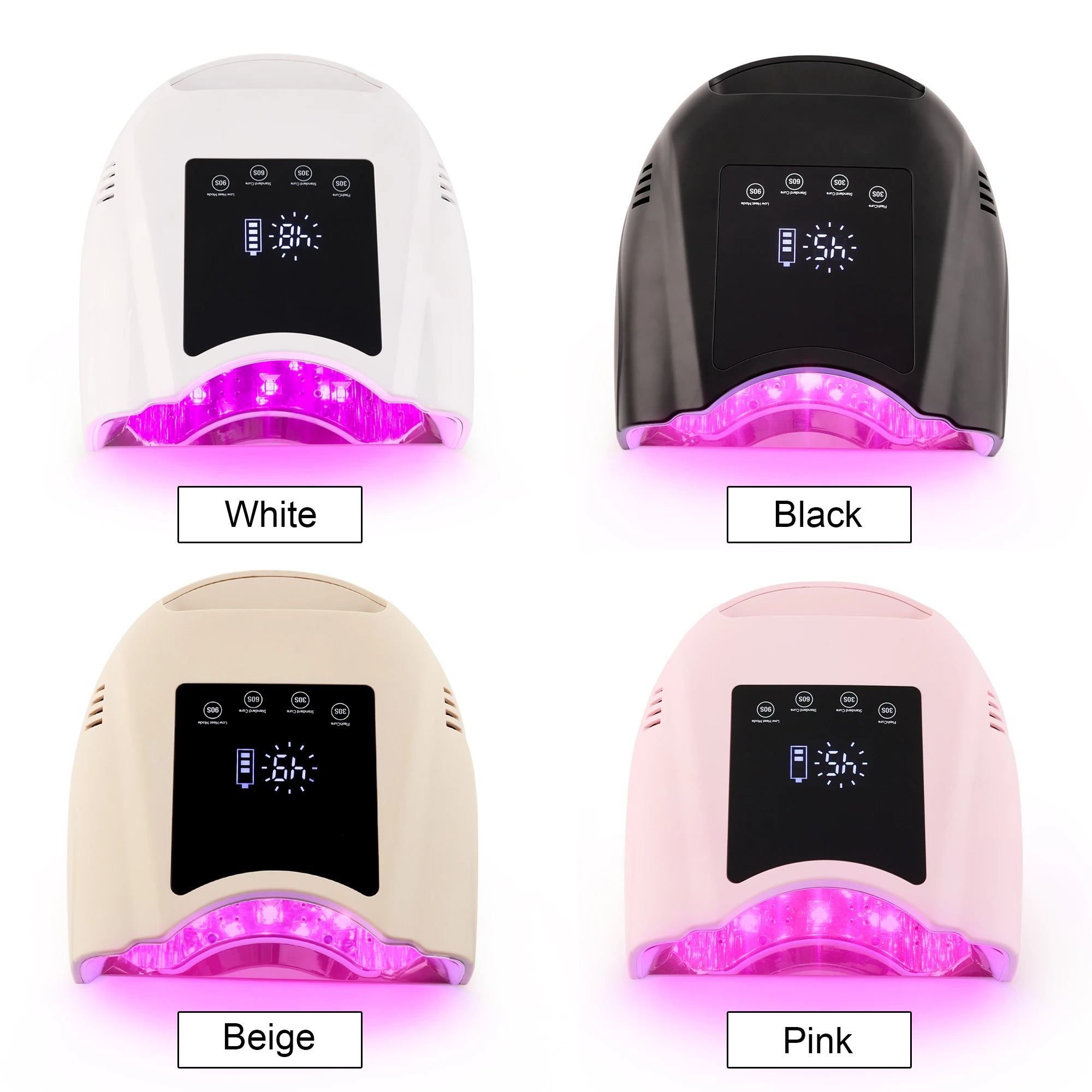 Lampe à ongles Rechargeable LED roses sans fil 98W UV LED sèche-ongles pour le durcissement des doigts lumière rouge légère