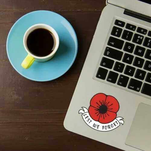 لـ Lest We Forget Memembrance Day رمز زهرة الخشخاش، السيارة، النافذة، الثلاجة