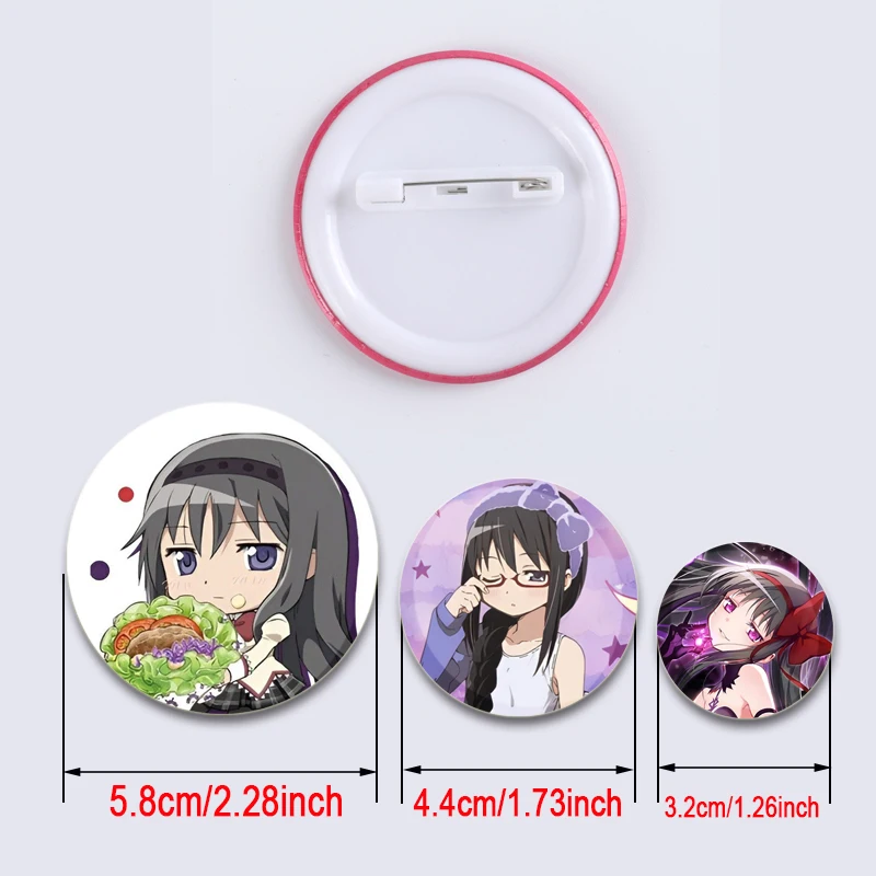 Anime Character Badge about Kaname Madoka Akemi Homura Miki Sayaka Tomoe Mami,cartoon Cute Enamel Pins for Backpack Gift Jewelry