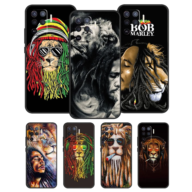 Rasta Lion Reggae Bob Marleys For OPPO A5 A9 A31 A53 2020 A83 A91 A93 A15 A3S A5S A54 A74 A94 A52 A72 A53S Phone Cover