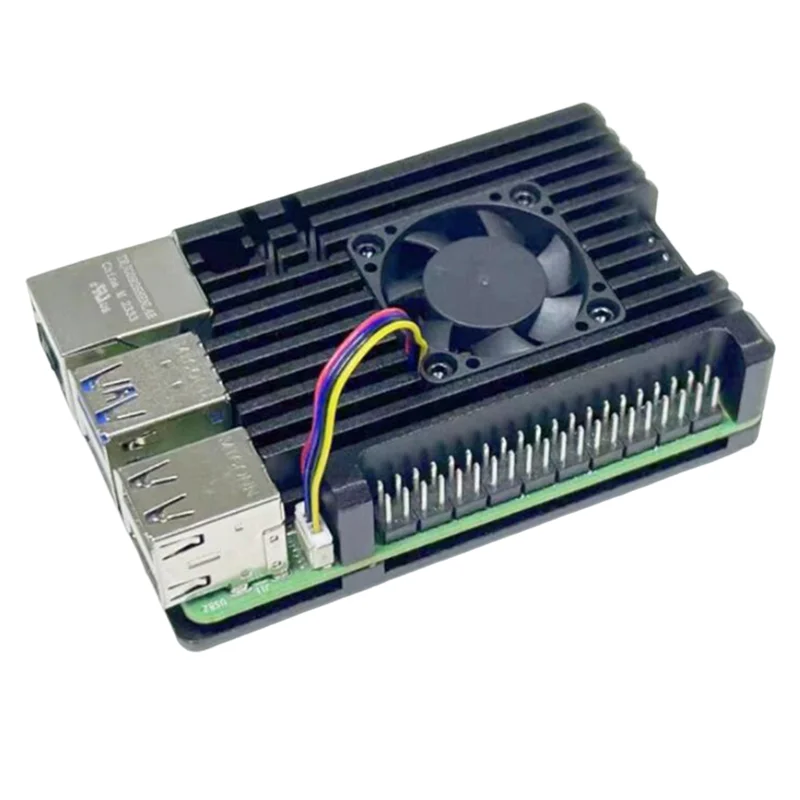A60F-Für Raspberry Pi 5, Aluminiumlegierung, Rüstungsschale mit temperaturgesteuertem PWM-Lüfter für Raspberry Pi 5