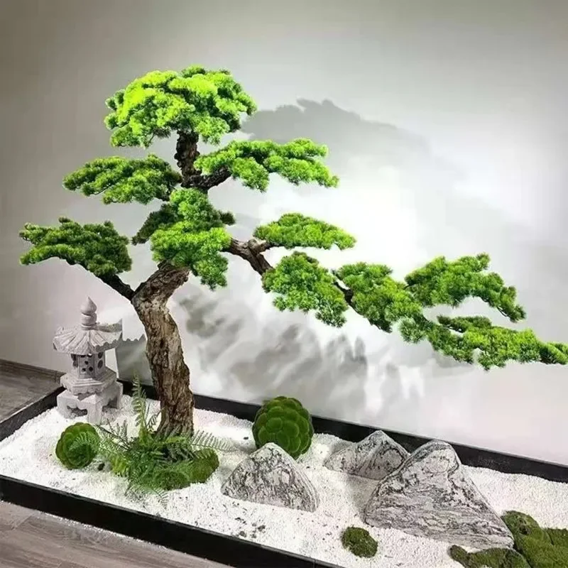 Large Simulated Welcome Pine Tree Indoor Outdoor Landscaping Artificial False Tree Decorative Ornaments Wholesale Luo Han