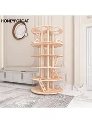 Solid Wood Cat Rack, Large Cat Tower, Climbing Frame, Large, Luxury, All Solid Wood, Coffee Table