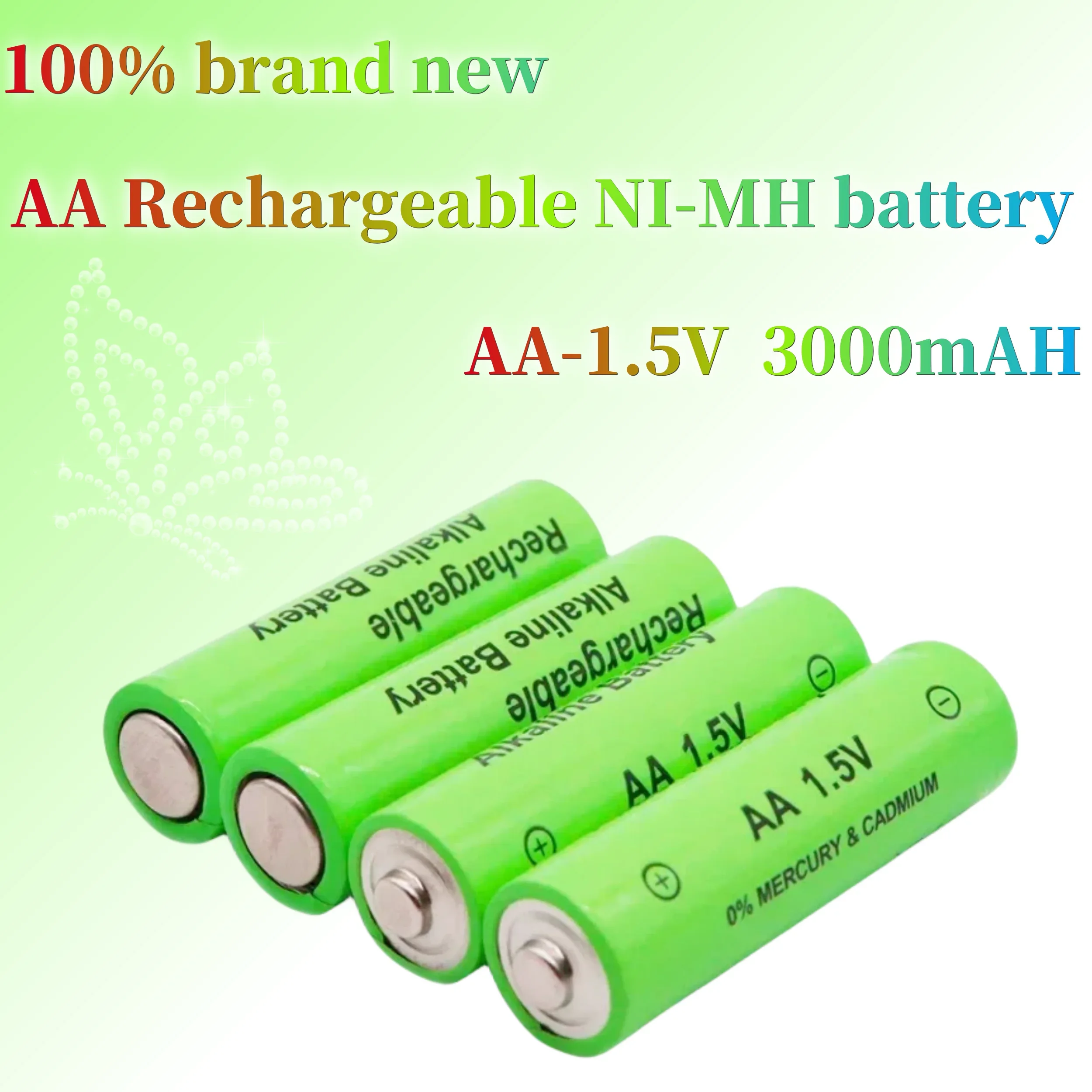 NEW AA Battery 3000 MAh Rechargeable Battery NI-MH 1.5 V AA Battery for Clocks, Mice, Computers, Toys Etc.