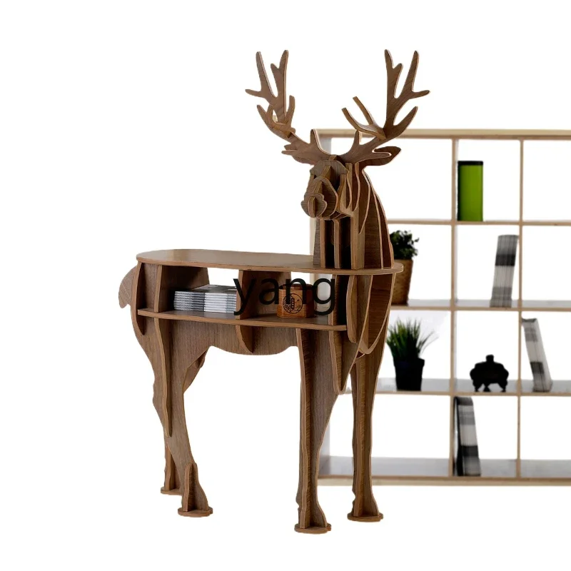LH , creative sofa side cabinet, solid wood high-end shelf next to the living room side