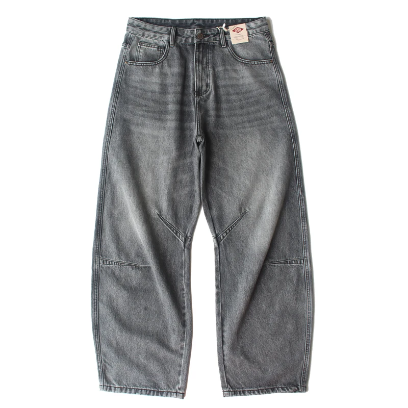 

Свободные винтажные потертые джинсы в американском стиле для мужчин, широкие брюки большого размера, повседневные модные брюки в стиле ретро