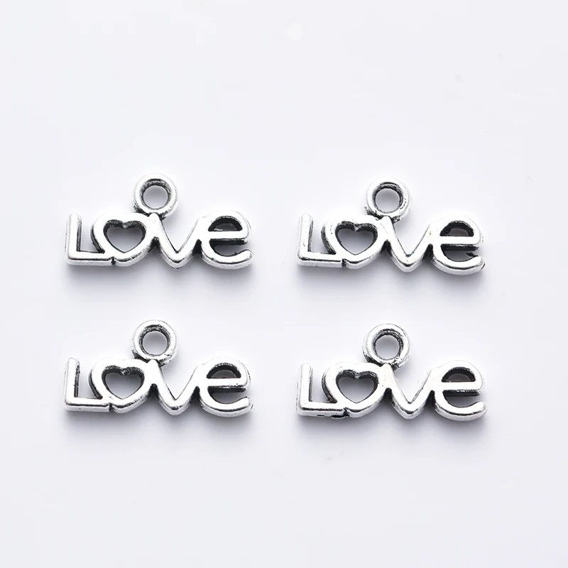 200pieces（letter love）vintage zinc alloy charm metal pendant DIY jewelry discovery making accessories3649