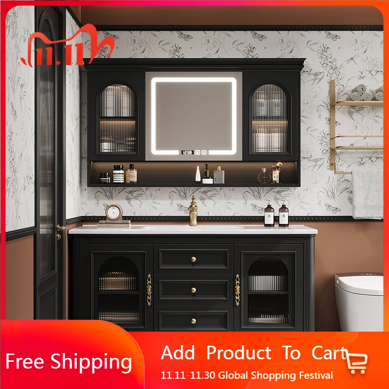 الفرنسية الرجعية خزانة حمام بالوعة فاخرة المطبخ خزانة تخزين المنظم مرآة خزانة الحديثة Archivadores أثاث المنزل #1