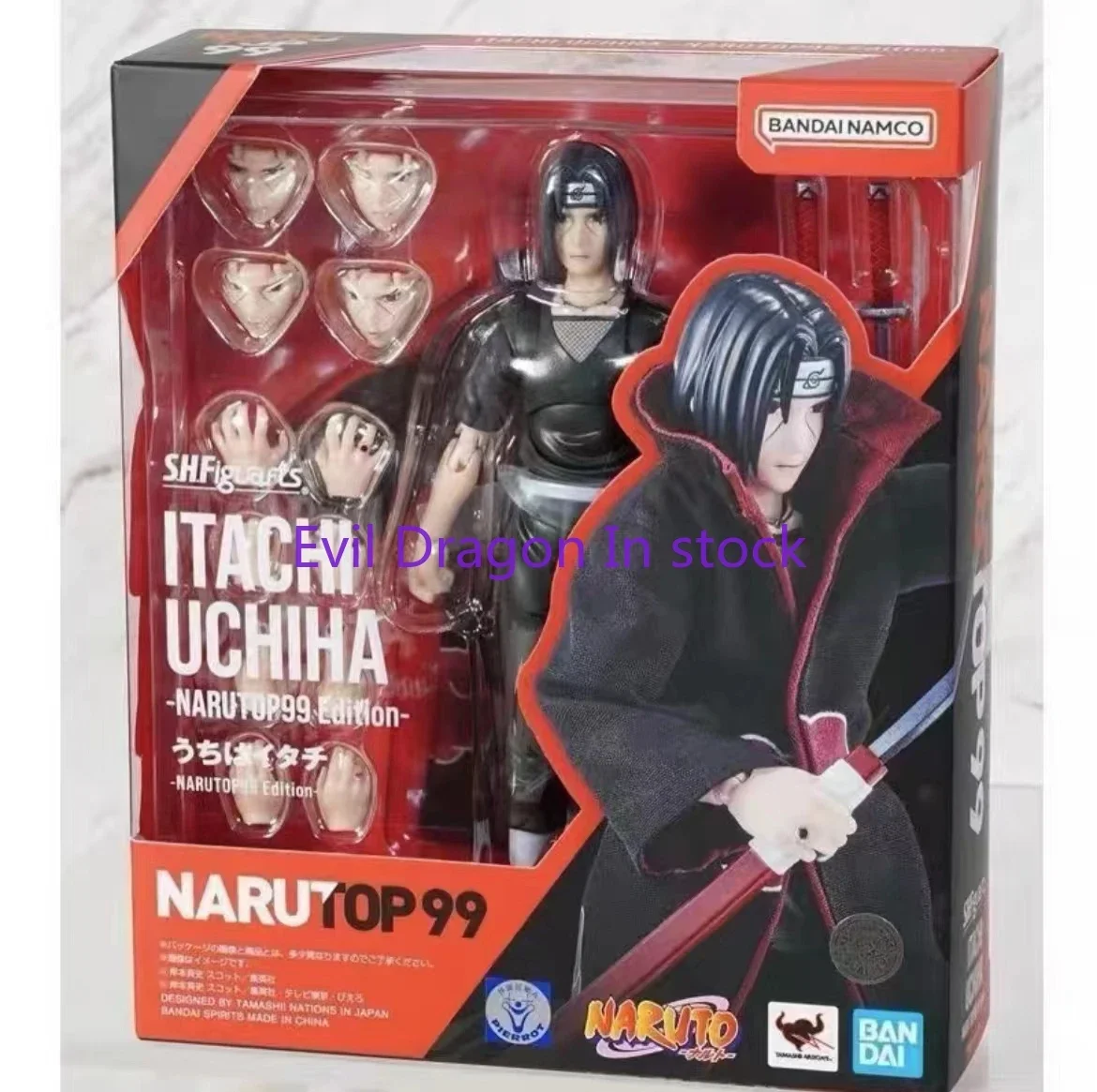 

100% оригинал Bandai Sh Figuarts Shf Narutop 99 Edition Itachi Uchiha Фигурки Аниме Модель Игрушки Фигурка ПВХ Подарки Наруто