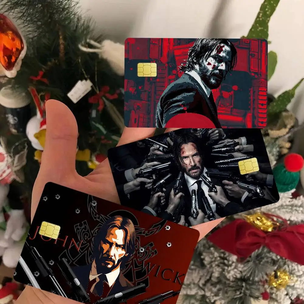 1pc Stiker Film Klasik J-john W-wick Movie 100% Laris Manis Kartu Kredit Debit Bank Kartu Bus Skin Film