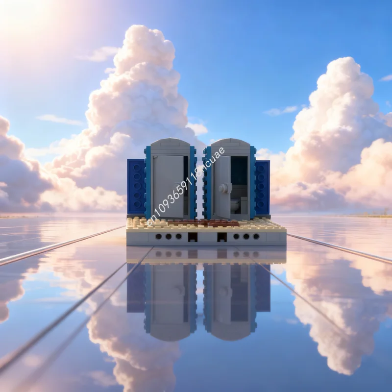 104pcs MOC 도시 건설 현장 포탈루스 모듈형 거리 풍경 모델 빌딩 블록 건축 장난감 크리스마스 선물 어린이