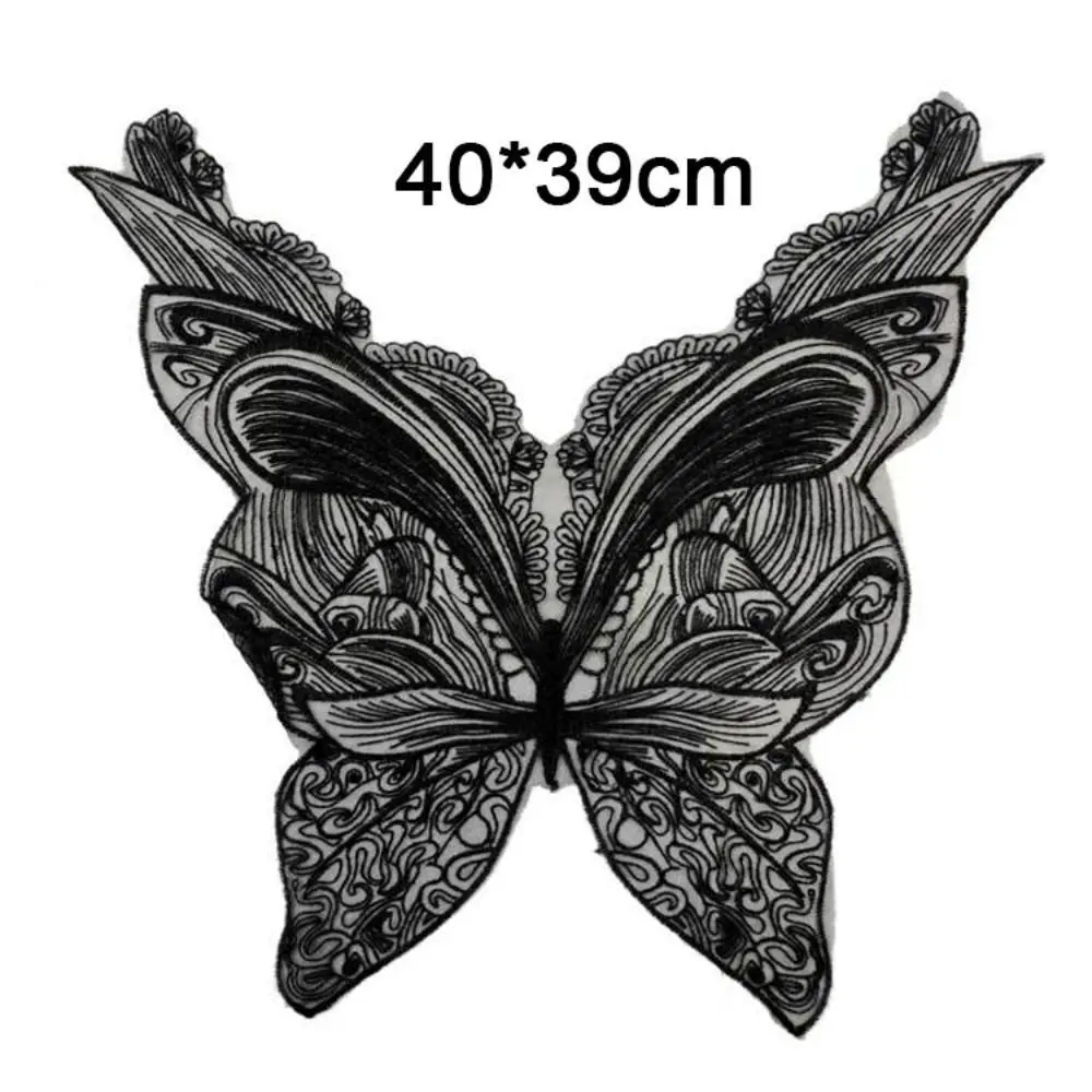 High Quality Polyester fabric Flower Cloth Sticker Mesh DIY Decorative Patch Butterfly Embroidered Appliques