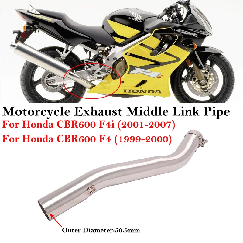 For Honda CBR600 F4 1999-2000 CBR600 F4i 2001 - 2007 Motorcycle Exhaust Silencer Modified Escape System Muffler Middle Link Pipe