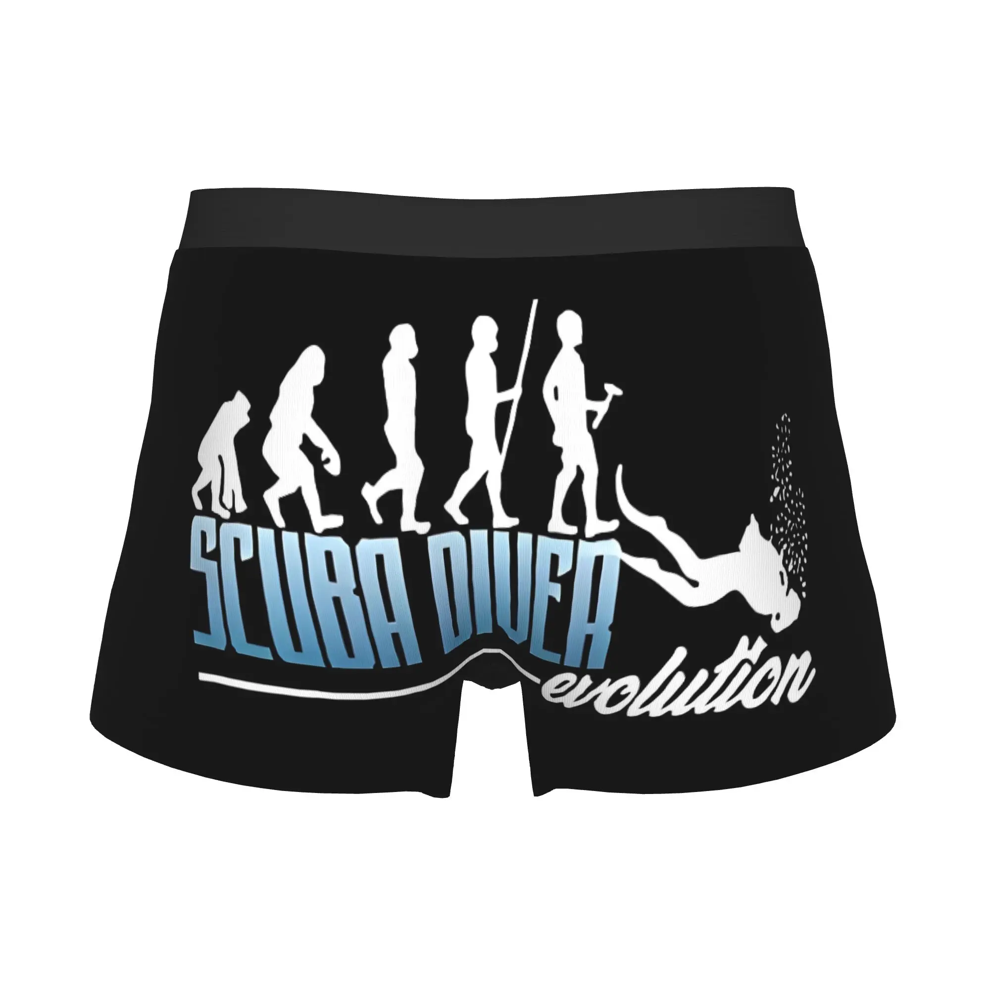 Novelty Diver Evolution  Boxers Shorts Panties Male Underpants Stretch Scuba Diving Sports Briefs Underwear