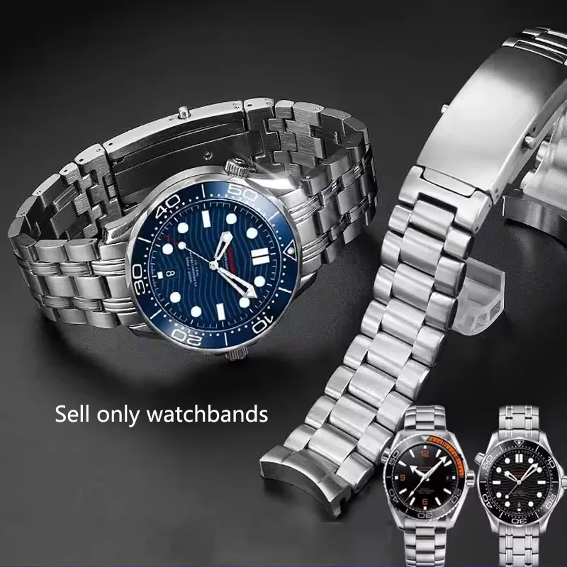 حزام (استيك) ساعة 316L حزام الصلب ل أوميغا 007 سيماستر كوكب المحيط 300 متر الرياضة مقاوم للماء ساعة اكسسوارات الفرقة 18 مللي متر 20 مللي متر 22 مللي متر