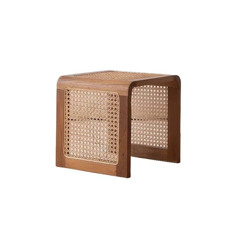 

few solid wood, coffee table light luxury living room small apartment, rattan Japanese ash wood, simple small square table