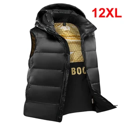 Gilets d'hiver en duvet pour hommes, veste en fibre optique, mode décontractée, comb-Male, grande taille, 12XL, 10XL