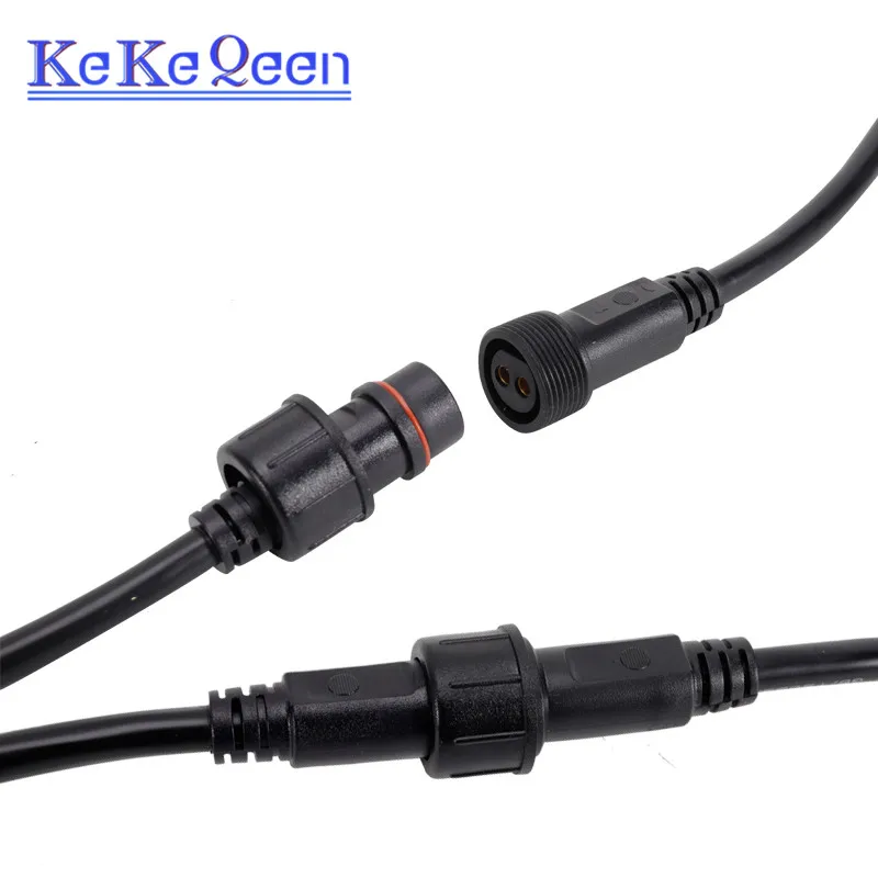 Waterproof Male Female Cable Connector IP67 2 -8 Pin 0.3/0.75/1.52/2.5Square Plug Butt Extension Line Outdoor LED Wire Connector