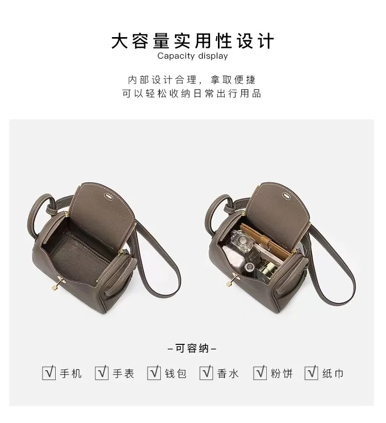 Womens Messenger Bag Genuine Leather Shoulder Bag The First Layer Cowhide Handbag Lindy Mini Bag Pillow Bags