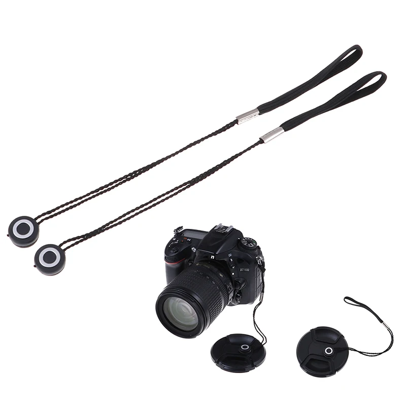 2Pcs Lens cover cap holder keeper string leash strap rope For camera