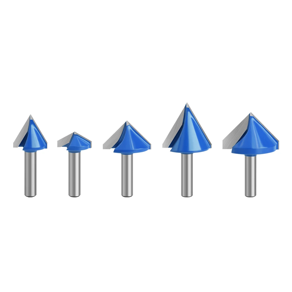 URWOF-Type Slotting Cutter, Carving Grooving Tools, Router Bit Set, fresas de segurança, 8mm Shank, 60 V, 90 V, 120 V, 5Pcs