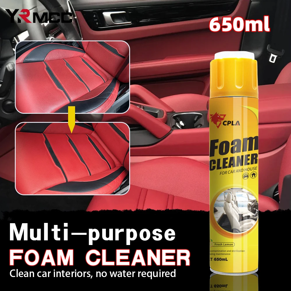 650ml Car Interior Leather Clean Seat Panel Foam Cleaner Spray Multi-Purpose Anti-aging Cleaner Tools for Car Wash Accessories