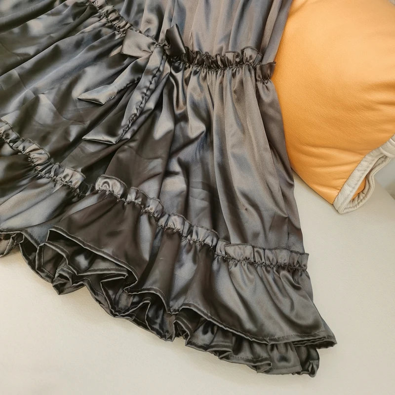 Jupe de bal en Satin rose pour femmes, élégante, bretelles Spaghetti, ligne a, longueur thé, dentelle fantaisie, robes de soirée de haute qualité