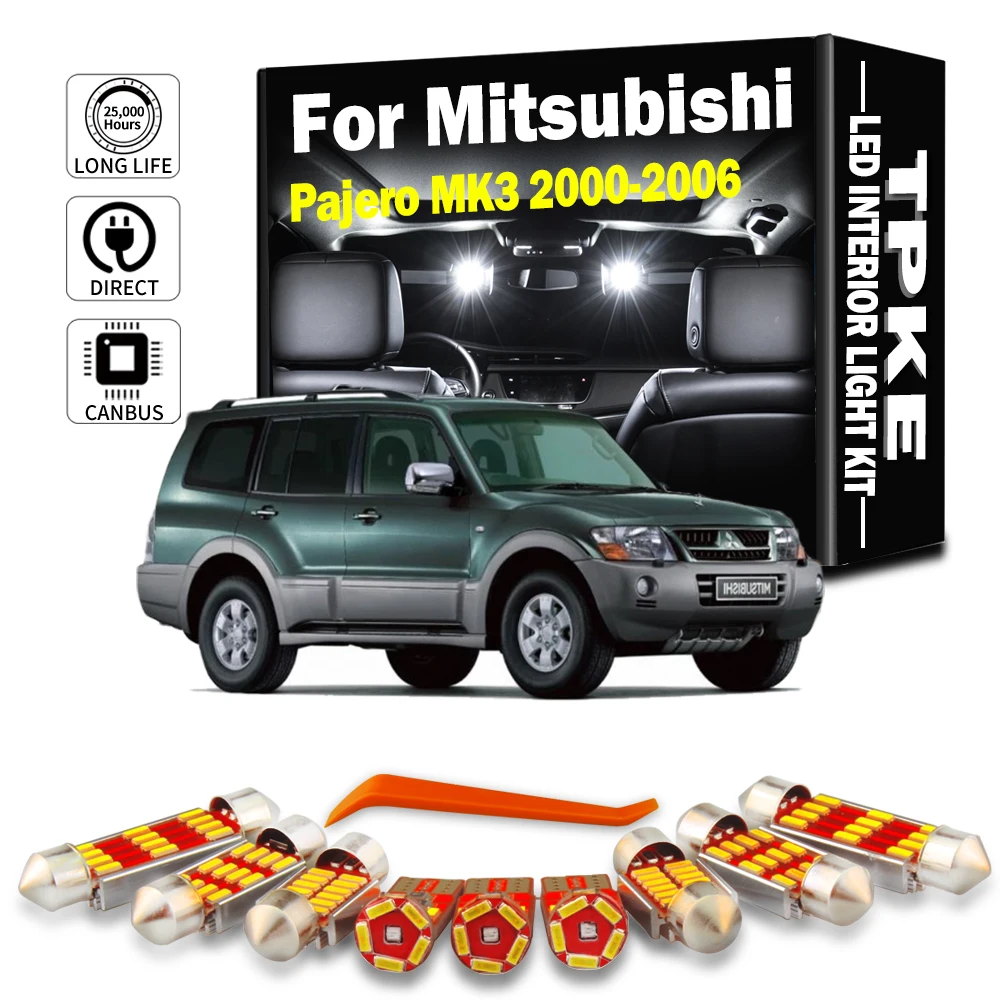 TPKE 17Pcs For Mitsubishi Pajero Montero Shogun 3 V60 V68 V73 V75 V77 2000- 2004 2005 2006 Car LED Interior Map Dome Light Kit