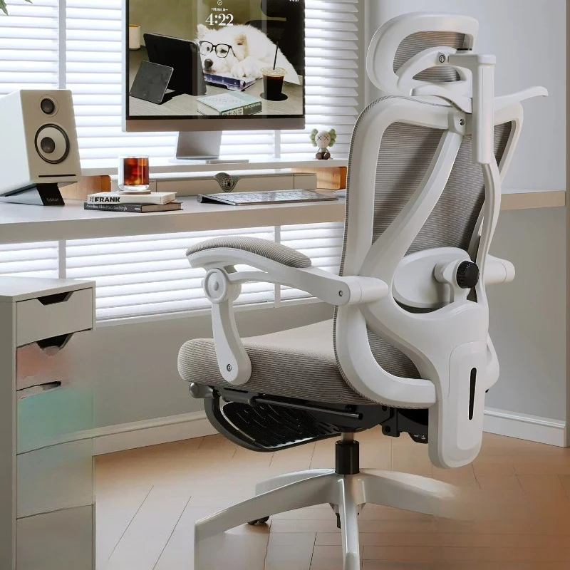 Cadeira de Escritório Ergonômica Cinza com Tela, Apoio de Braço, Design Moderno, Cadeira de Computador Relaxante, Silla de Oficina, Móveis de Escritór