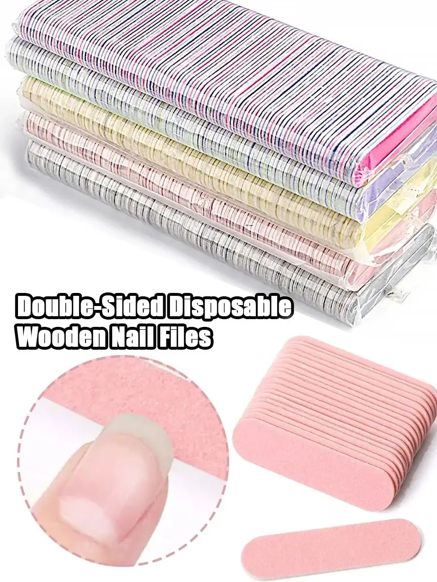 Dubbelzijdige nagelvijlen Mini hout schuurbufferblokset voor gellak manicure pedicure salon professionele nail art tools - afbeelding 2