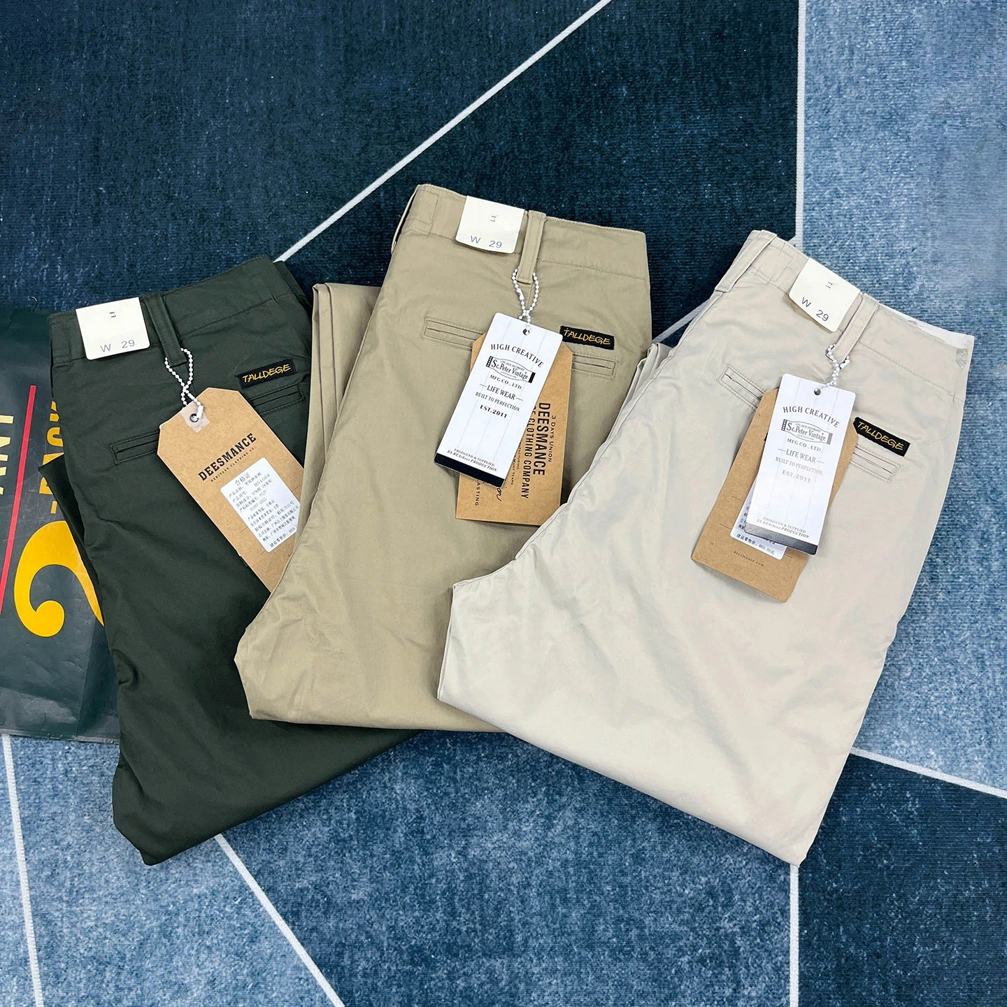 Summer thin straight casual pants for men, breathable and versatile, micro-elastic American style work trousers