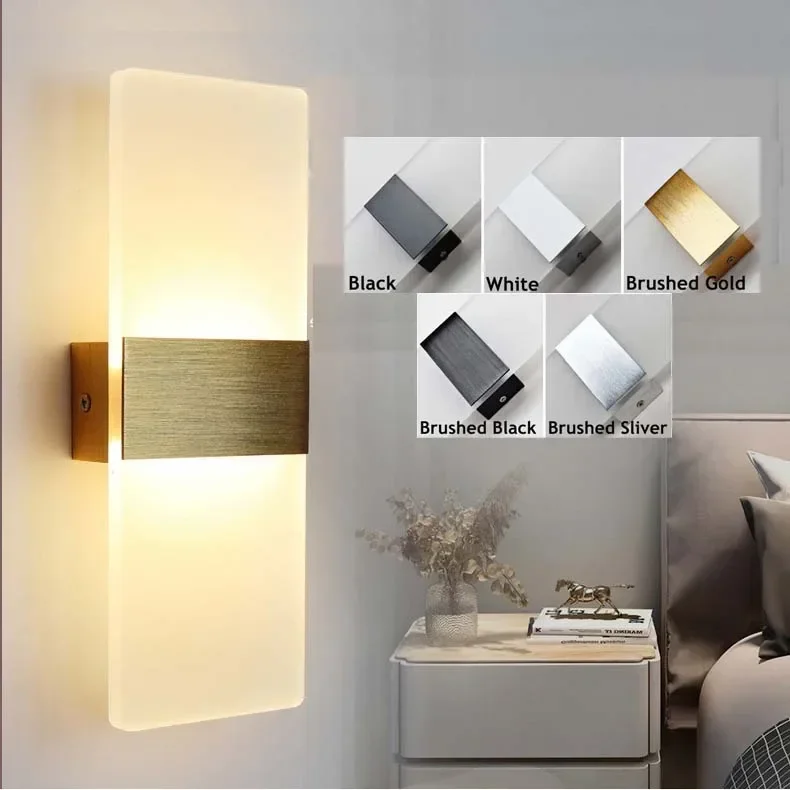 LED interno Wall Sconce Luzes, abajur abajur, luzes do quarto, sala de estar, decoração Home Modern, AC85-265V