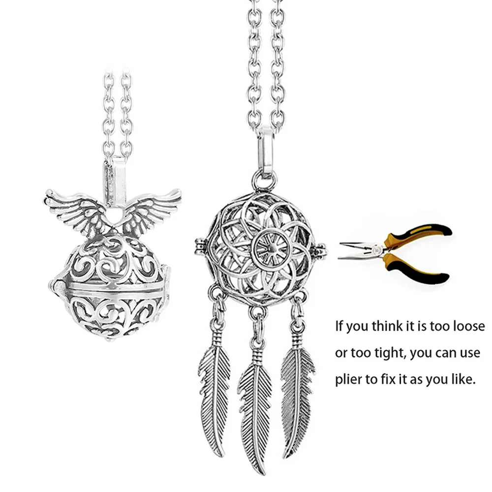 Chime Music Pregnancy Mexico Angel Ball Caller Aromatherapy Necklace Vintage Punk Essential Oil Diffuser Locket Necklace