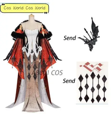 

Game Genshin Impact La Signora Cosplay Costuems The Fair Lady Adult Woman Game Cloak Lolita Dress Outfits wtih Headwear