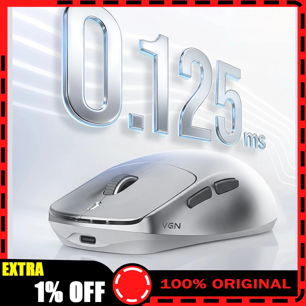 VGN Dragonfly King Wireless Mouse PAW3950 Super Competitive Sensor Game Mouse 8K All Aluminum CNC Color Screen Receiver For Gift
