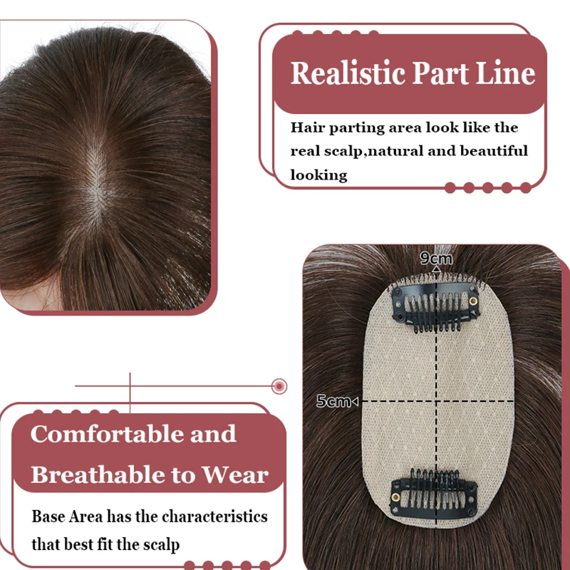 Real Human Hair Toppers for Women Daily 360°  Bangs 3D Hair Pieces with Thinning Hair Bangs20, 25, 30, 35cm