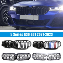 Front Auto Kidney Grills Grille Sports Gloss Black for BMW 5 Series G30 G31 2021 2022 2023 Car Tuning Parts