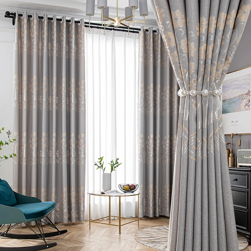 2023 Modern Minimalist Shading Livingroom Curtain Heat Insulation Sunscreen Bedroom Curtains Soundproof and Dirtresistant Drapes